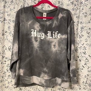 Sew In Love Long Sleeve Graphic Loose Fit Tee/Lightweight Sweatshirt Size S NWOT